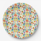 Otomi Mexican Summer Flower Pattern Gift cute Pappteller (Vorderseite)