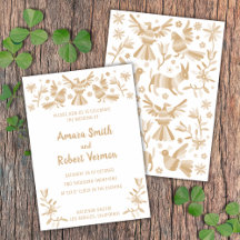 Otomi, MEXIKA, BEIGE, BLUME UND VÖGEL