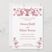 Otomi, MEXIKA, PINK, BLUME, VÖGELANKÜNDIGUNG Ankündigung (Vorderseite)