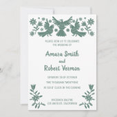 Otomi, MEXIKAN, GRÜNE, BLUME, VÖGELANKÜNDIGUNG Ankündigung (Vorderseite)