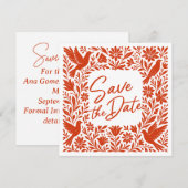 Otomí Tenango Talavera Save the Date Einladung (Vorne/Hinten)