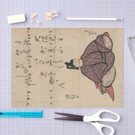 Otomo no Kuronushi by Hokusai Seidenpapier (Handwerk)