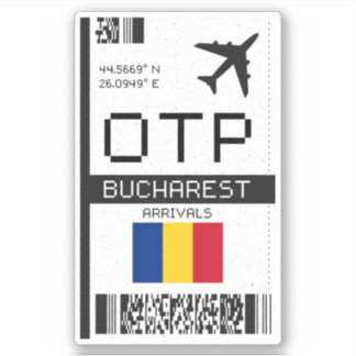 OTP Bukarest, Rumänien Boarding Pass - Flughafen Aufkleber