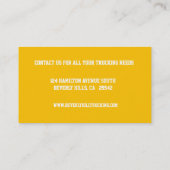 OTR Gelbe Lastkraftwagen Visitenkarte (Rückseite)