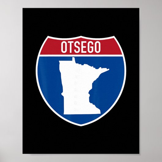 Otsego Minnesota Karte Autobahn Interstate Schild (Vorne)