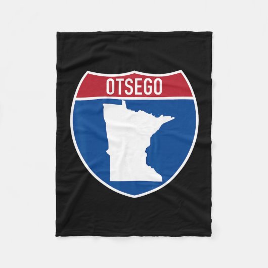 Otsego Minnesota Map Highway Interstate Sign Souve Fleecedecke (Vorderseite)