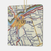 Ottawa auf Vintager Karte Keramikornament (Links)