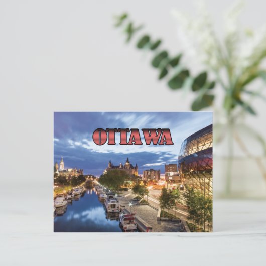 Ottawa bei Dämmerung Postkarte (Stehend Vorderseite)
