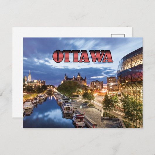 Ottawa bei Dämmerung Postkarte (Vorne/Hinten)