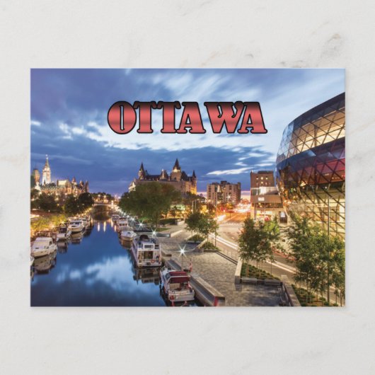 Ottawa bei Dämmerung Postkarte (Vorderseite)