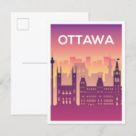 Ottawa Canada Art Travel Illustration Postkarte