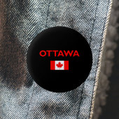 Ottawa Canada Canadian Flag Dark Color Button