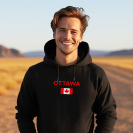 Ottawa Canada Canadian Flag Dark Color Hoodie