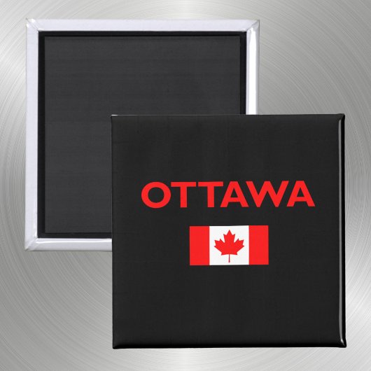 Ottawa Canada Canadian Flag Dark Color Magnet