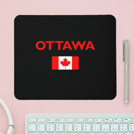 Ottawa Canada Canadian Flag Dark Color Mousepad