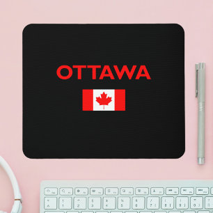 Ottawa Canada Canadian Flag Dark Color Mousepad