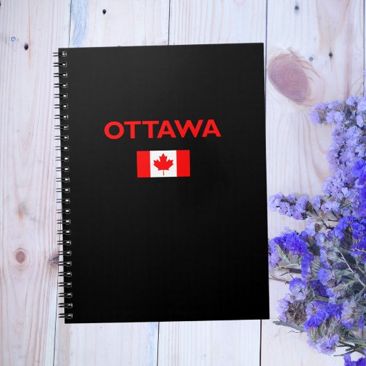 Ottawa Canada Canadian Flag Dark Color Notizblock