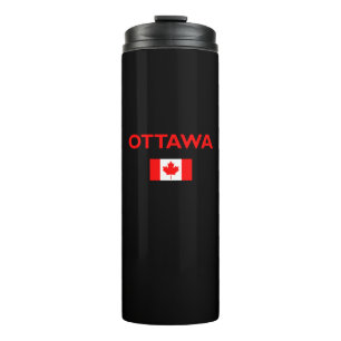 Ottawa Canada Canadian Flag Dark Color Thermosbecher