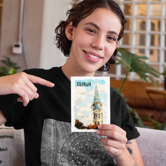 Ottawa Canada Parliament Hill Watercolor Postkarte