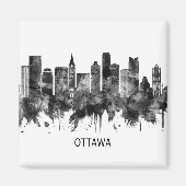 Ottawa Canada Skyline BW Magnet (Vorne)