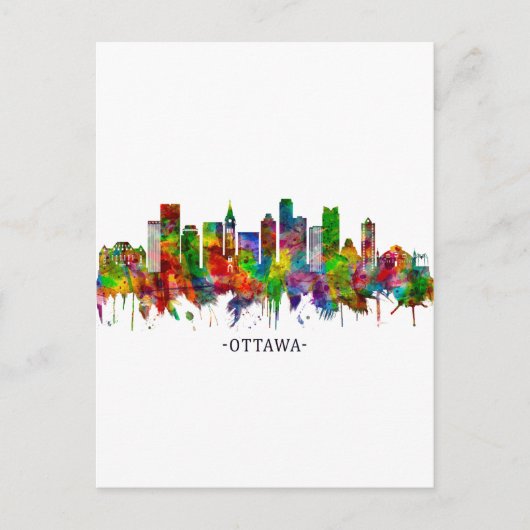 Ottawa Canada Skyline Feiertagspostkarte (Vorderseite)