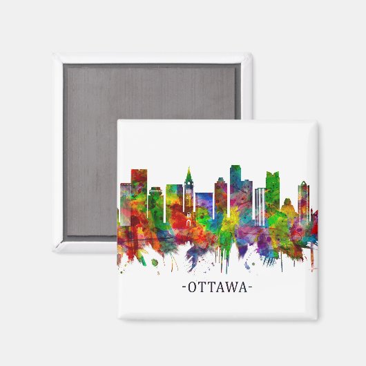 Ottawa Canada Skyline Magnet (Vorderseite/Rückseite)