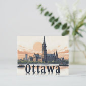 Ottawa Canada Skyline Postkarte (Stehend Vorderseite)