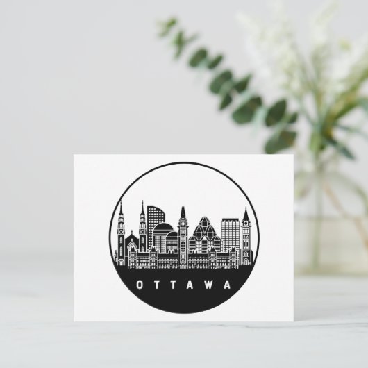 Ottawa Canada Skyline Postkarte (Stehend Vorderseite)