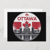 Ottawa Canada Skyline Retro City Postkarte (Vorne/Hinten)