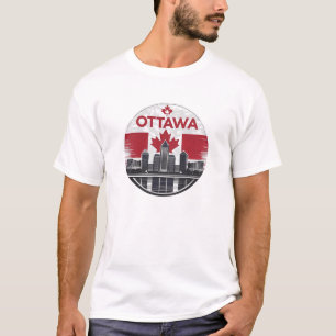 Ottawa Canada Skyline Retro City T-Shirt