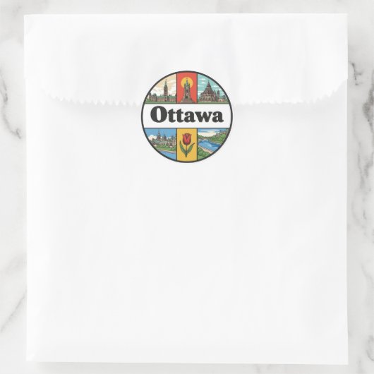 Ottawa Canada Travel Runder Aufkleber (Tasche)