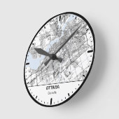 Ottawa Clock City Line Art Runde Wanduhr (Winkel)