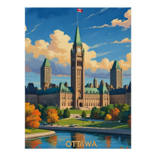 Ottawa Kanada Gebäude des Parlaments, City Skyline Poster
