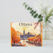 Ottawa Kanada Gebäude des Parlaments, City Skyline Postkarte (Stehend Vorderseite)