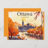 Ottawa Kanada Gebäude des Parlaments, City Skyline Postkarte (Vorne/Hinten)