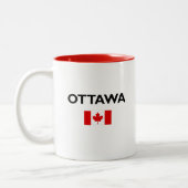 Ottawa Kanada Kanadische Flagge Licht Farbe Zweifarbige Tasse (Links)