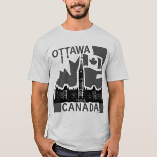 Ottawa. Kanada. Kanadische Flagge. Parliament Hill T-Shirt