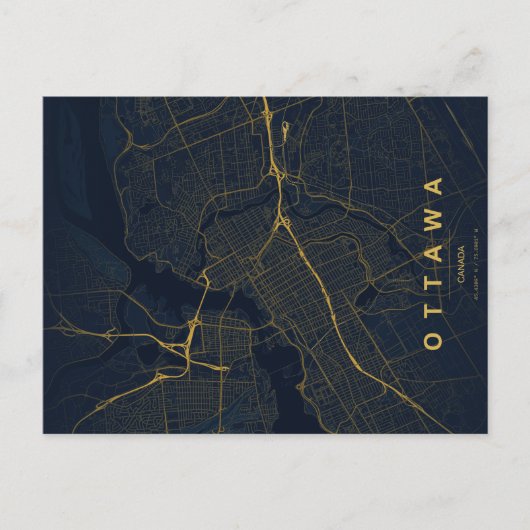 Ottawa Kanada Karte Minimal (Vorderseite)
