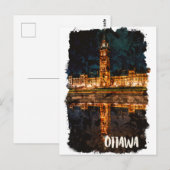 Ottawa Kanada Nachts Wasserfarbe Postkarte (Vorne/Hinten)