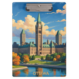 Ottawa Kanada Parlamentsgebäude, Stadtsilhouette Klemmbrett