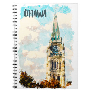 Ottawa Kanada Parliament Hill Aquarell Notizblock