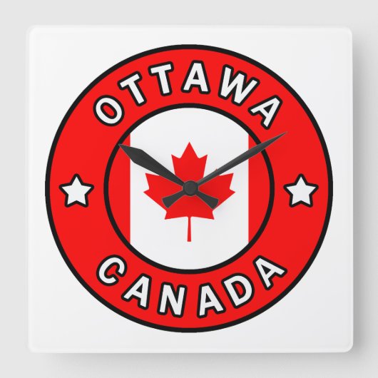 Ottawa Kanada Quadratische Wanduhr (Vorderseite)