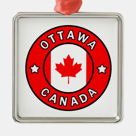 Ottawa Kanada Silbernes Ornament (Vorne)