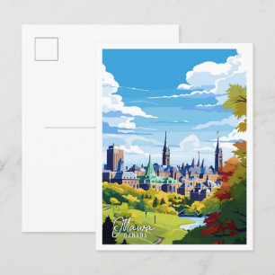 Ottawa Kanada Vintage-Kunst-Reiseillustration Postkarte