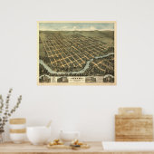 Ottawa Kansas 1872 Panoramakarte Poster (Küche)