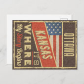 Ottawa Kansas Postkarte (Vorne/Hinten)