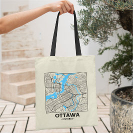 Ottawa, Ontario City Map Tote Bag Tragetasche