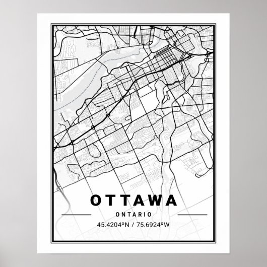 Ottawa Ontario Kanada Reisen Stadtplan Poster (Vorne)