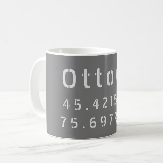 Ottawa Ontario Latitude & Longitude Kaffeetasse (Vorderseite Links)
