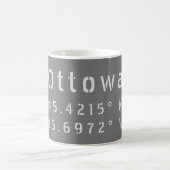 Ottawa Ontario Latitude & Longitude Kaffeetasse (Mittel)